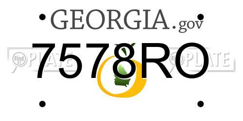 7578RO Georgia License Plate