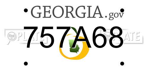 757A68 Georgia License Plate