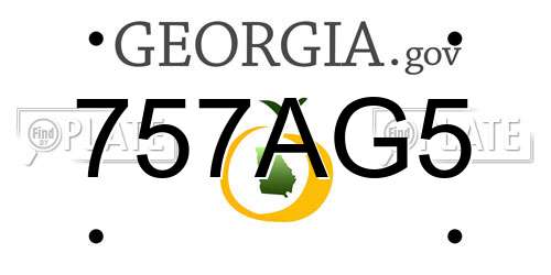757AG5 Georgia License Plate