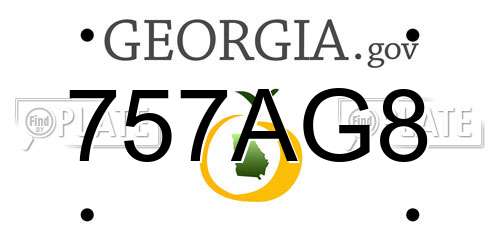 757AG8 Georgia License Plate