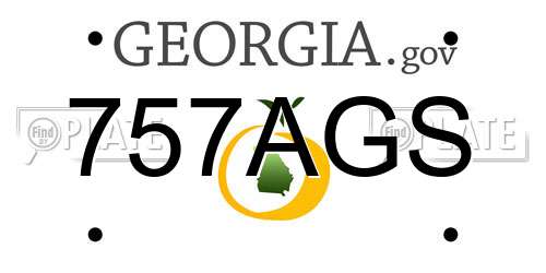 757AGS Georgia License Plate