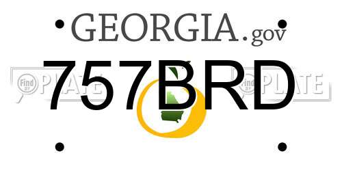 757BRD Georgia License Plate