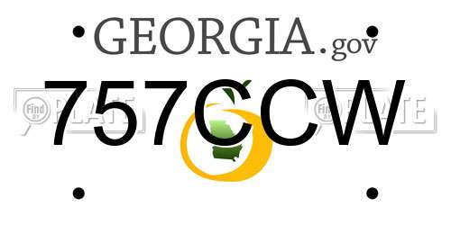 757CCW Georgia License Plate