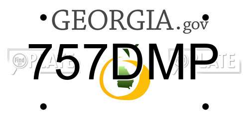 757DMP Georgia License Plate