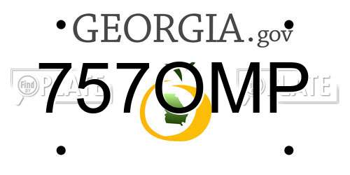 757OMP Georgia License Plate