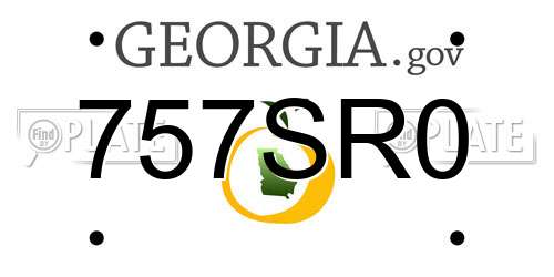757SR0 Georgia License Plate