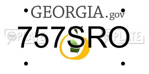 757SRO Georgia License Plate