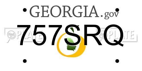 757SRQ Georgia License Plate