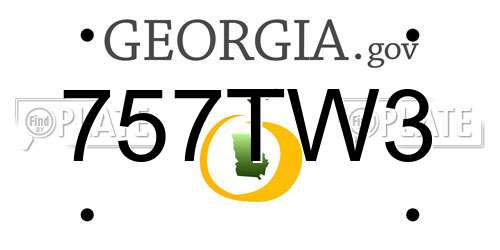 757TW3 Georgia License Plate