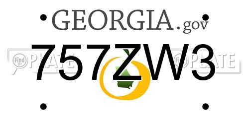 757ZW3 Georgia License Plate