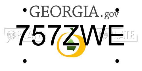 757ZWE Georgia License Plate