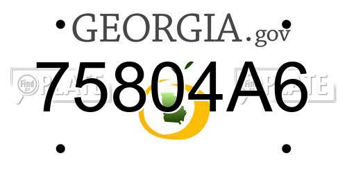 75804A6 Georgia License Plate