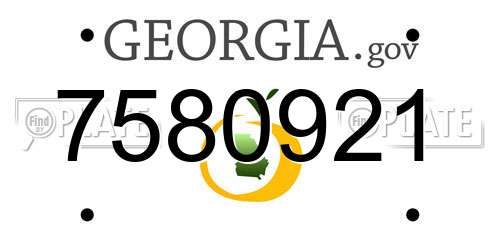 7580921 Georgia License Plate