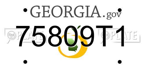 75809T1 Georgia License Plate