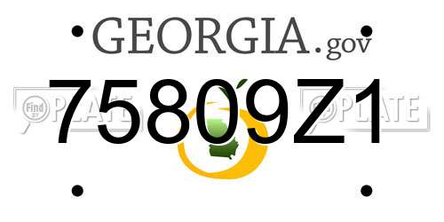 75809Z1 Georgia License Plate