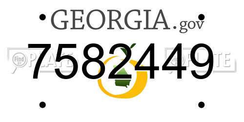 7582449 Georgia License Plate
