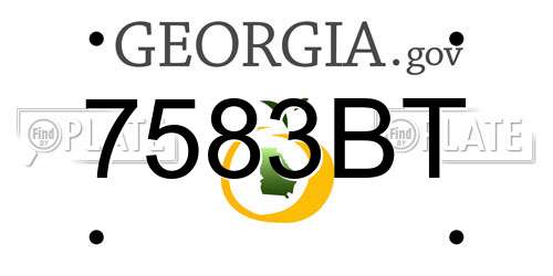 7583BT Georgia License Plate