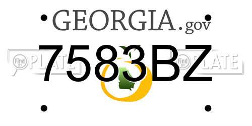 7583BZ Georgia License Plate