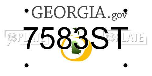 7583ST Georgia License Plate