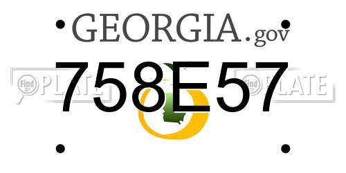 758E57 Georgia License Plate