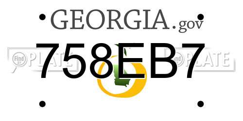 758EB7 Georgia License Plate