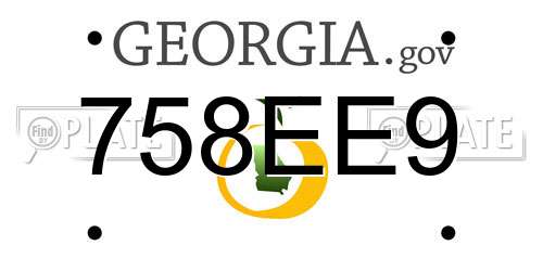 758EE9 Georgia License Plate
