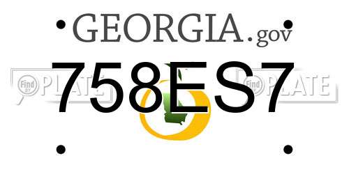 758ES7 Georgia License Plate