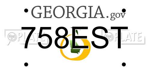 758EST Georgia License Plate