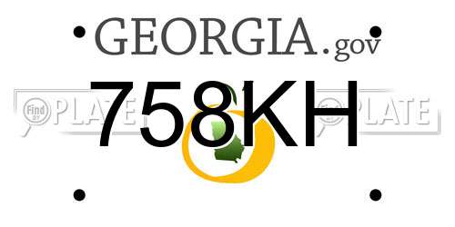 758KH Georgia License Plate