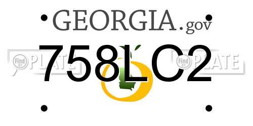 758LC2 Georgia License Plate