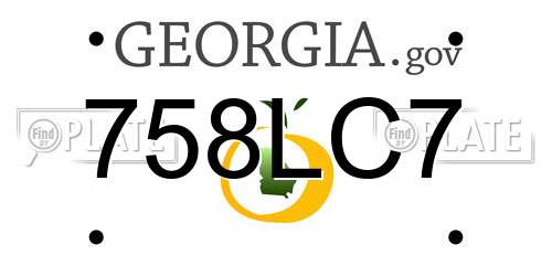 758LC7 Georgia License Plate