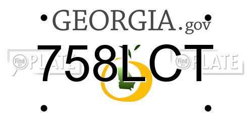 758LCT Georgia License Plate