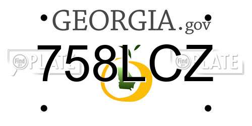 758LCZ Georgia License Plate