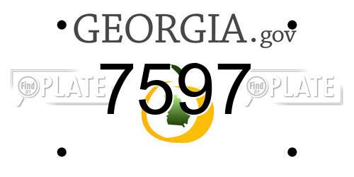 7597 Georgia License Plate