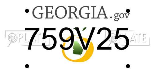 759V25 Georgia License Plate