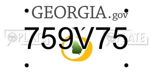 759V75 Georgia License Plate