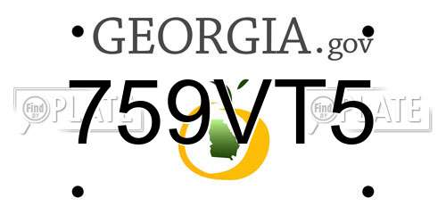 759VT5 Georgia License Plate