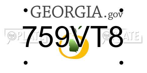 759VT8 Georgia License Plate