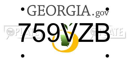 759VZB Georgia License Plate