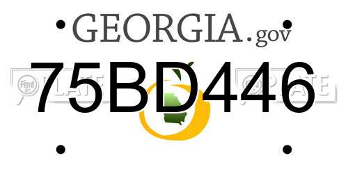 75BD446 Georgia License Plate