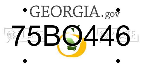 75BO446 Georgia License Plate