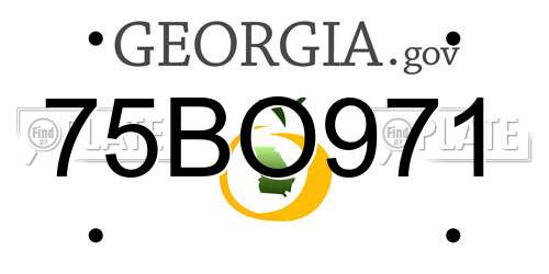 75BO971 Georgia License Plate