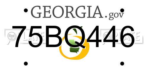 75BQ446 Georgia License Plate