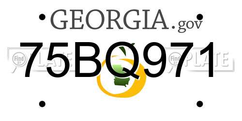 75BQ971 Georgia License Plate