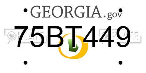 75BT449 Georgia License Plate