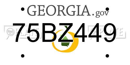 75BZ449 Georgia License Plate
