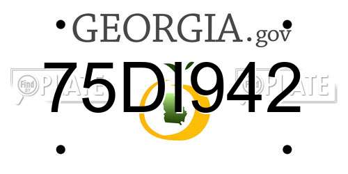 75DI942 Georgia License Plate