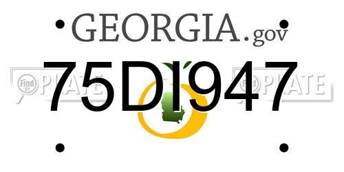 75DI947 Georgia License Plate