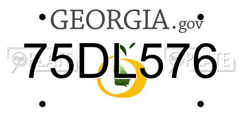 75DL576 Georgia License Plate