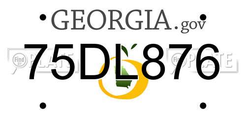 75DL876 Georgia License Plate
